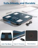 arboleaf USB Rechargeable Smart Body Fat Scale, High Precision Weighing Scale with Dual-Row LED Display, Digital Bathroom Scale with 14 Body Composition Metrics for BMI Muscle Mass, 400lb/180kg - 4