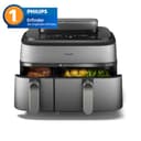 Philips Steam Airfryer 5000 Series Dual Basket Heißluftfritteuse mit Dampfgar-Funktion & 2 Körben – Steam, Airfry, SteamFy, 9L (3L+6L), RapidAir Plus, automatische Dampfreinigung (NA555/00) - 2