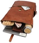 Gusti Rucksack Leder Milo Vintage Leder Rucksack Herren Damen mit Laptopfach wasserdicht Handgepäck 15 Zoll Organizer AirTag-Fach robust business Schulrucksack - 7