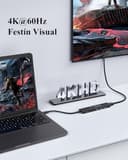 LENTION Hub USB C HDMI 4K@60Hz, PD 100W, Lector de Tarjetas SD/TF, USB 3.0 & 2.0, Adaptador USB C 7 en 1 para MacBook Pro 2025-2016, Nuevo Mac Air, Surface, iPhone 17 Plus Pro MAX y Más (Negro) - 2