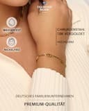 DIAMOND MODE Armband Gold Damen Schmuck, DD Luxus, Five Prestige - 18K vergoldeter Chirurgenstahl, 16+4cm, wasserfest, nickelfrei, Frauen Armkette Hochglanz poliert Geschenk Überraschung (Gold) - 2