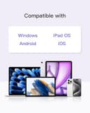 Inateck Tablet Keyboard with Touchpad, AI Function, Ultra Slim Bluetooth Keyboard for Windows/iPad OS/Android/iOS, 7-Color Backlight, Supports Self-Developed App, KB01104 - 2