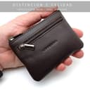 Monedero con 2 Cremalleras para Hombre con Argolla para Llave | Piel Ubrique | Hechas a Mano en Cuero | 10012 Marron - 3