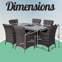 Giardino Savannah Rattan 6 Seater Dining Set | Rectangle Table & Chairs with Ice Bucket Drinks Cooler & Parasol - 5