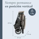 Inglesina NOW Silla de Paseo Compacta Ligera 7,2 kg, Cierre Automático One Touch, Respaldo Reclinable 170°, Capota UPF 50+, desde el Nacimiento hasta 22 kg, Shot Beige - 3