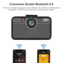 1Mii Kit Vivavoce per Auto Bluetooth 5.3 con Siri Assistente Comandi Vocali di Google Altoparlante, per Chiamate Viva Voce, GPS, Connessione Automatica, Altoparlante da 3W, Connettività Dual Link - 6