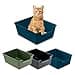 Ferplast Lettiera Gatto, Toilette per Gatti Grandi, in Plastica con Bordi Alti, Facile e Veloce da Pulire L 52 × W 41× H 21 cm, Vari Colori - 1