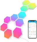 Govee Glide Hexa Light Panels, Luces LED Inteligentes de Pared en Forma de Hexágono, Luces Wi-Fi RGBIC Funciona con Alexa y Google Assistant para Sala de Estar, Gaming Room, 10 Piezas - 1