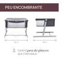 Chicco Next2Me Twins, Cot Bed for Twins, 2 Firm Mattresses, One-Handed Side Grid, Height Adjustable, Adjustable with 11 Height Levels, Foldable Feet, 0m+ - 5