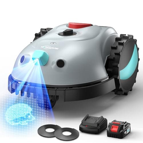 (2026 Upgrade) YARDCARE V100 Robot Cortacesped con Navegación por Visión, Detección de 150 Obstáculos, Robot Cortacésped Bateria hasta 150 m², con Cintamagnetica, Cuchillas de Repuesto