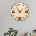 Giallobus - Reloj premium - Simple relief - Madera de MDF - Premium 60x60cm - n.09 Ash tree - Artesano Made in Italy - Silencioso - Idea de regalo - Doble nivel moderno - 3