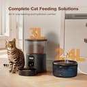 Distributore Automatico Cibo Gatti e Fontanella: Dispenser Cibo Gatto e Fontanella per Gatti - Mangiatoia Cani Timer Programmabile 1-6 Pasti - 3L Dosatore Crocchette e 2.4L Fontana Acqua Gatto 2 in 1 - 3