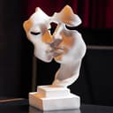 PIGPIGFLY Doppelgesichtige Weiss Statue,Deko Figuren,Deko Wohnzimmer,Home Store Dekoration, Modern Abstract Kunst Skulpturen Deko, Bürodekorationen,Polyresin, Geschenk - 1