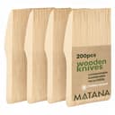 Matana - 200 Coltelli in Legno Ecologici 16 cm - Biodegradabili e Compostabili - Set di Posate in Legno Perfetto per Feste, Matrimoni, Picnic - 1