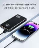 Power Bank 22.5W 20000mAh Bateria Externa Carga Rapida, Bateria Portatil PD3.0 QC4.0, Powerbank USB C Input & Output con Pantalla LCD Compatible con Smartphones, smartwatches, etc (black02) - 2