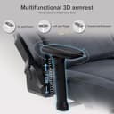 Symino Large Gaming Chair, Computer Chair with Footrest, Headrest and Extra Large Lumbar Support, Ergonomic PC Chair, Height Adjustable Rotating Task Chairs, Grey - 9