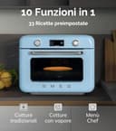 Smeg, Forno Combinato a Vapore da Appoggio COF01PBEU, 10 Funzioni di Cottura, 33 Ricette Automatiche, Serbataio Estraibile, Cottura a Vapore, Funzione Decalcificazione, Potenza 1800W, Azzurro Pastello - 3