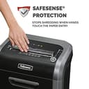 Fellowes 16 Sheet Paper Shredder for Office Use - 100% Jam Proof Cross Cut Shredder - 79Ci Shreds for 20 Minutes - Powershred Office Shredder with Large 23 Litre Pull-Out Bin - DIN Level P4 - Black - 5