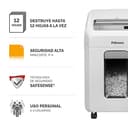 Fellowes Powershred 12MS - Destructora trituradora de Papel, destruye hasta 12 Hojas, minicorte, Nivel de Seguridad DIN P-4, para pequeñas Empresas y oficinas domésticas, 1-3 usuarios, Color Blanco - 2