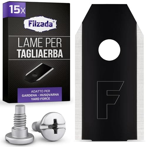 Filzada® 15x Lame per Robot Tagliaerba - Carbonio BLACK - adatto a tutti gli Husqvarna Automower - Lame Robot Tagliaerba adatto a Husqvarna 305, 308, 310, 315, 320, 420, e molti altri. con viti