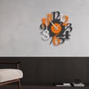 Giallobus - Reloj premium - Carved - Madera de MDF - Premium 45x45cm - 09 - Orange - Artesano Made in Italy - Silencioso - Idea de regalo - Doble nivel moderno - 4