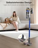 Akku Staubsauger 45000Pa/550W/65Min, 1,6L Staubsauger Kabellos mit Display, Anti-Tangle-Bürste, Selbststehend, Wandladestation, 8-Schicht-Filtration, Ultraleise, für Tierhaare/Teppiche/Hartböden/Auto - 8