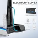 PS5/ Pro/Slim Stand for Disc & Digital Console, PS5 Cooling & Charging Station with 3-Level Fan, PS5 Controller Charger for PS5 & Edge Controller, PS5/Slim Accessories with 3 Charging Ports - 6