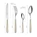 NEVA | Bistrot Wood Texture Cutlery Set, 24 Pieces, Stainless Steel Cutlery Set, Dishwasher Wash, Permanent Decoration, Ivory Spruce Wood - 2