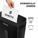 Fellowes Powershred FS-8C 8 Sheet Cross Cut Personal Shredder for Home and Office Use - 15 Litre Bin - Security Level P4-Amazon Exclusive, Black - 3