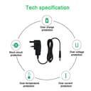 myVolts 12V power supply adaptor compatible with Roland Fantom-06, Fantom-07, Fantom-08 Keyboard - UK plug - with Extension and Inline Switch - 9