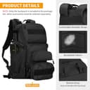 HUNTVP Militär Rucksack 25L Bundeswehr Rucksack Herren Taktischer Angelrucksack Wasserdicht Miltec MOLLE Tactical Backpack für Herren Damen Sport Radfahren Outdoor Camping, Schwarz - 4