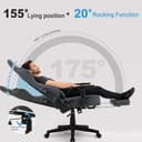 Symino Large Gaming Chair, Computer Chair with Footrest, Headrest and Extra Large Lumbar Support, Ergonomic PC Chair, Height Adjustable Rotating Task Chairs, Grey - 5