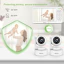 Blemil Monitor de bebé, Monitor de bebé de vídeo con 2 cámaras y Audio,6 Pulgadas Pantallas Grandes divididas IPS, Cámara de Monitor de vídeo con visión Nocturna Clara - 7