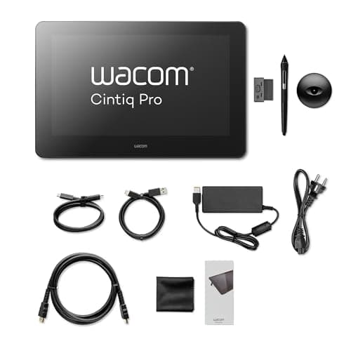 Wacom Cintiq Pro 16 Graphics Tablet 4K Resolution for Professional Designers and Artists (15.6" Multi-Touch Screen 98% Adobe RGB Pressure Sensitive Pen Built-in ExpressKey Keys)