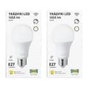 Ikea TRADFRI Smart Zigbee LED Bulbs, E27 Globe, 1055lm, 9.5W, White Spectrum, 805.176.45 - Set of 2 - 1