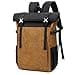 DremFreo Vintage Backpack Made of Oxford Fabric and PU Leather for Laptop 15.6 Inch Expandable 19-24L with Multiple Pockets Daypack Travel #512, brown - 1