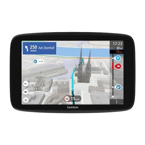 TomTom Navigatore per auto GO Navigator (schermo extra large da 7", traffico in tempo reale, 12 mesi di avvisi autovelox, mappe europee, aggiornamenti Wi-Fi, servizi Premium, supporto Click-and-drive)