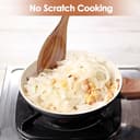 comfoyar Set de Utensilios de Cocina de Madera de Teca, 9 Piezas Cucharas de Madera para Cocinar con Espátulas y Soporte, Resistencia al Calor Accesorios de Cocina para Ollas Antiadherentes - 6