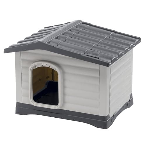 Ferplast DOGVILLA 60 SE Casetta per Cani con Fondo Sollevato Anti Umidità, Sistema Fuoriuscita Liquidi, Tetto Rimovibile Facile Pulizia, Griglia Aerazione, 58 x 48 x h 44 cm
