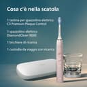 Philips Sonicare DiamondClean 9000 spazzolino elettrico sonico con app, sensore di pressione, 4 modalità di pulizia, bicchiere di ricarica e custodia da viaggio USB, colore rosa, modello HX9911/29 - 9