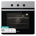 Hisense BI62120AX - Forno multifunzione, 3 manopole Push Pull, cavità 61l, 7 funzioni, AcquaClean, 2 vetri, funzione pizza 250°, classe A, inox, Basico - 1