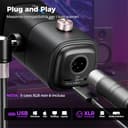 NearStream Microfono a Condensatore USB/XLR Compatibile con PC,MAC,iPad,Mixer,Interfaccia Audio, Microfono da Tavolo con Riduzione del Rumore& Muto&Monitoraggio& Guadagno,Plug and Play,AM25X - 5