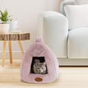 PATAM Cuccia Gatto, Cane Piccola Taglia, da Interno, Lavabile, Antiscivolo, Igloo Rosa - 4