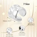 ALEXCRAFT Anillos Mujer Plata Ajustables 18mm Chunky Anillos Ajustables Acero Inoxidable Anillo Hombre Plata - 5