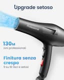 HappyGoo Phon Capelli Asciugacapelli professionale ionico, fono capelli con 1 diffusore, 2 ugelli per lo styling, 3 riscaldatori e 2 livelli di velocità (Starry Black) - 2