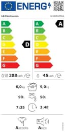LG W4WR42966, Klasse A/D, Frontlader-Waschtrockner 9-6 kg, 62 x 60 x 85 cm, Wi-Fi, AI Direct Drive, Tiefenreinigung mit Dampf, TurboWash 360, Sicherheitsglastür, Weiß - Bullaugenring: Schwarz - 7