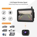 Cargoplay K7PRO Kit Telecamera Retromarcia Wireless Digitale supporta 2 telecamere, Telecamera Posteriore Segnale Stabile, Monitor HD da 5 pollici, Telecamera Auto Impermeabile IP68, Visione Notturna - 3