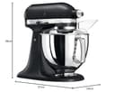 KitchenAid Batidora amasadora - Artisan - Robot de Cocina con Cabezal Inclinable - Amasadora con 5 Accesorios - Batidora de repostería con 2 boles de Acero Inoxidable - 4,8 L y 3 L- Negro - 6