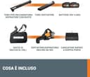 WORX - Aspirapolvere / Soffiatore Brushless senza fili 40V - 4Ah - WG583E (335km/h, 575 m³/h, 35 litri, 2 velocità, fornito con batterie e caricatore), arancione - 2