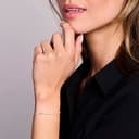 OROVI bracciale donna Oro 14Kt vero, con un Diamante - Oro Bianco - Gioielli donna - Gioiello Ipoallergenico - Fatto a Mano - 5